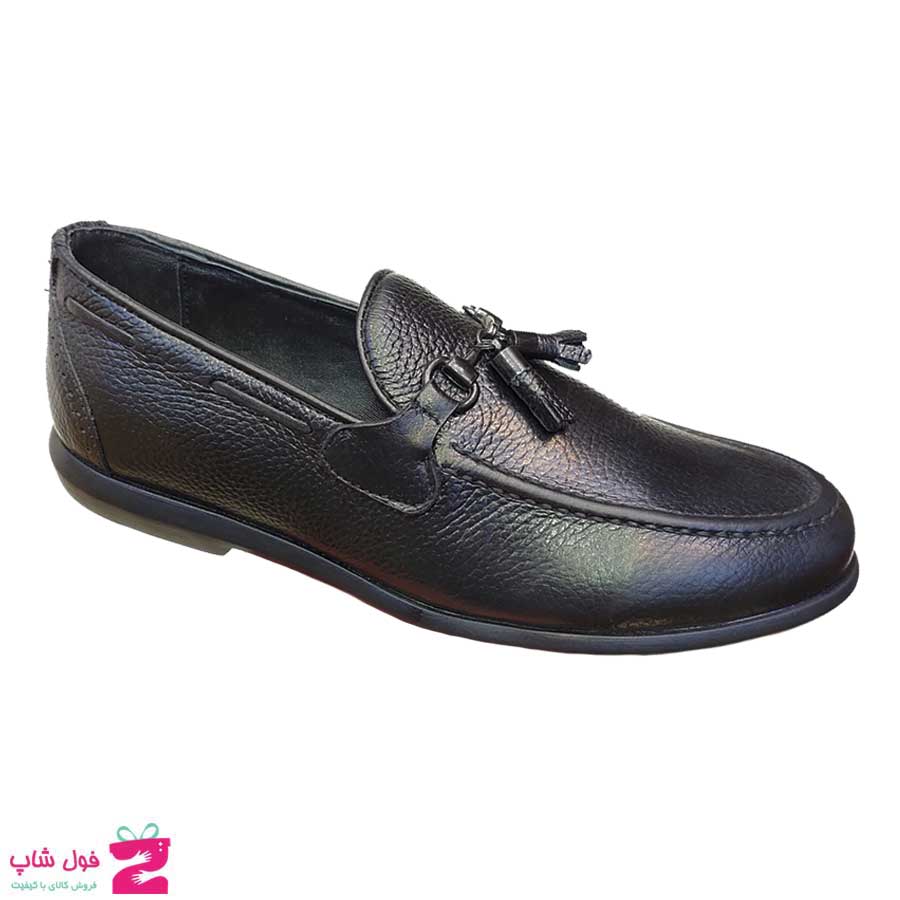 کفش کالج مردانه چرم طبیعی تبریز کد 3026
