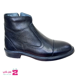 نیم بوت مجلسی مردانه خزدار چرم طبیعی تبریز کد 3318