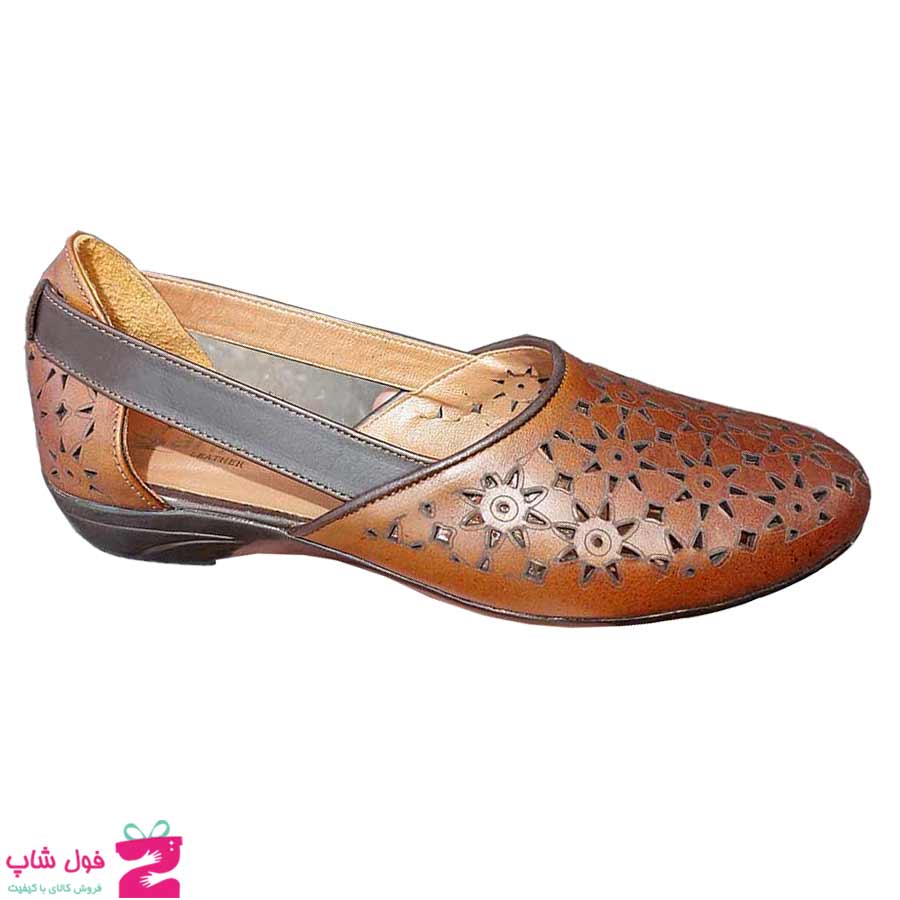 کفش تابستانی زنانه مجلسی چرم طبیعی تبریز کد 2863