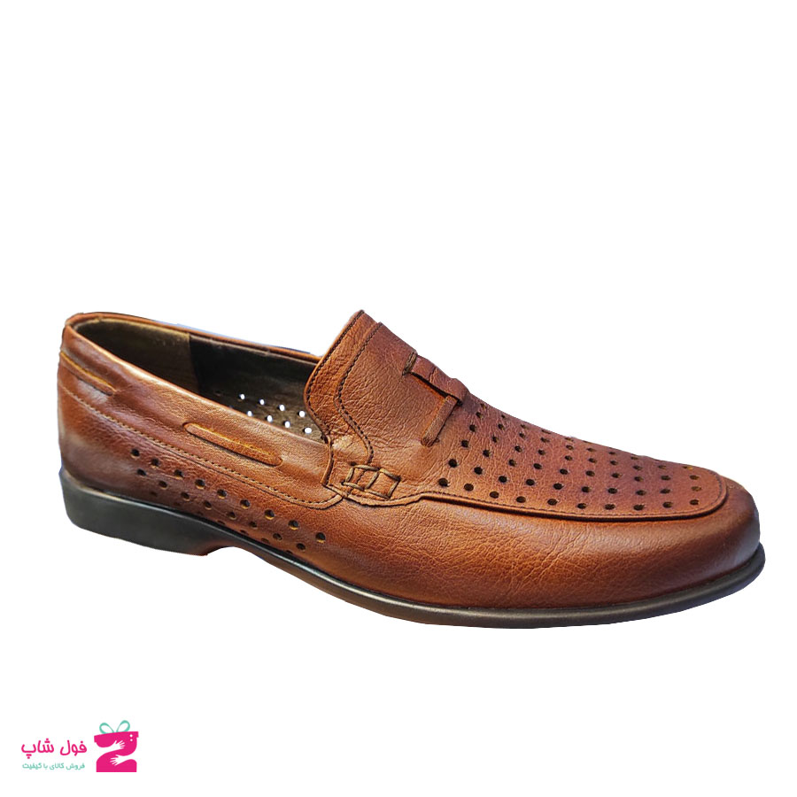 کفش تابستانی مردانه چرم طبیعی گاوی تبریز کد 1652