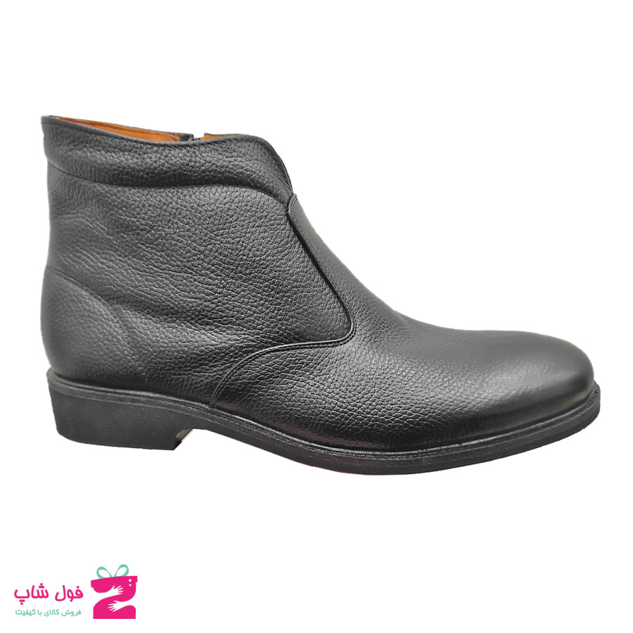 نیم بوت مردانه بزرگ پا مجلسی چرم طبیعی تبریز کد 2187