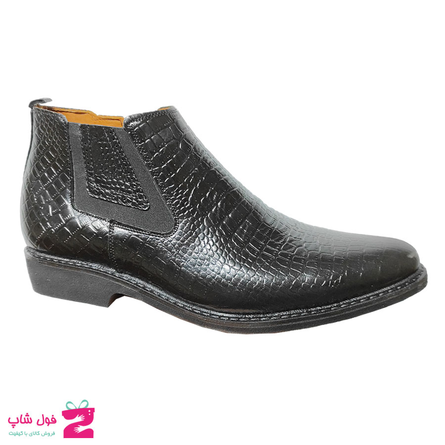 نیم بوت مردانه بزرگ پا مجلسی چرم طبیعی تبریز کد 2188