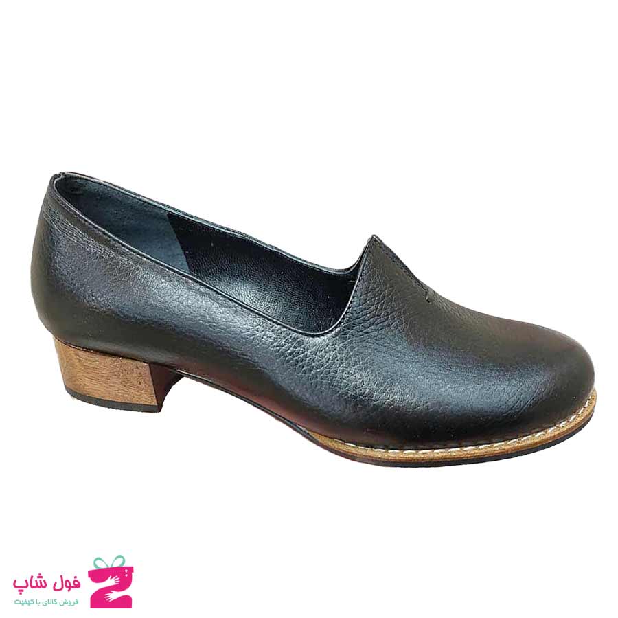 کفش مجلسی پاشنه کوتاه زنانه چرم طبیعی  تبریز کد 2559