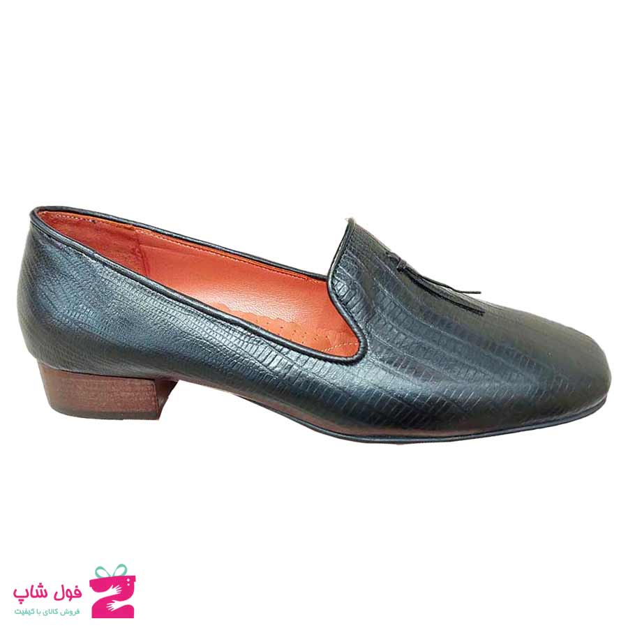کفش مجلسی پاشنه کوتاه زنانه چرم طبیعی  تبریز کد 2560