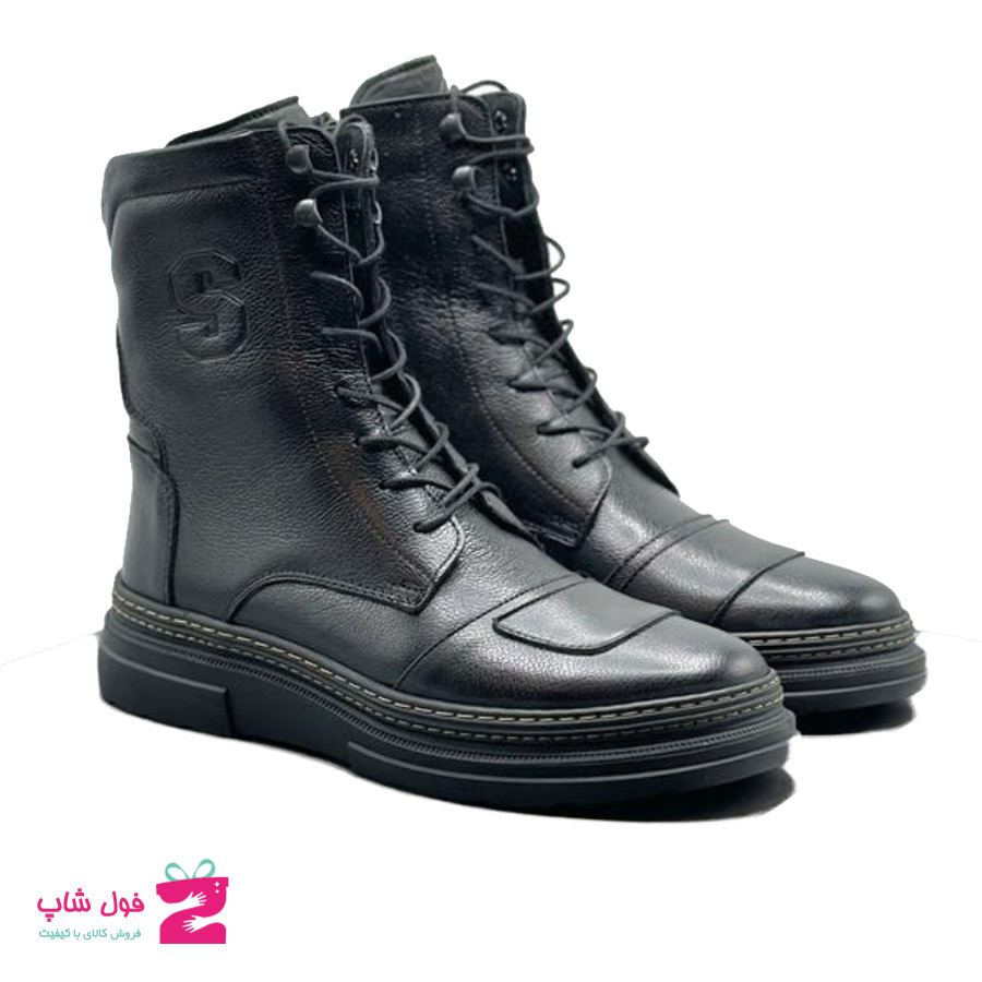نیم بوت مردانه اسپرت ساق بلند چرم طبیعی تبریز کد 3066