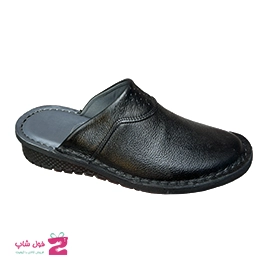 صندل کاملا طبی جلو بسته آخوندی مردانه چرم طبیعی تبریز کد 3375