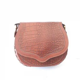کیف زنانه دوشی چرم طبیعی دست دوز تبریز کد 05