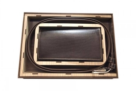 ست هدیه کیف و کمربند 2 تیکه چرم طبیعی مردانه کد 650
