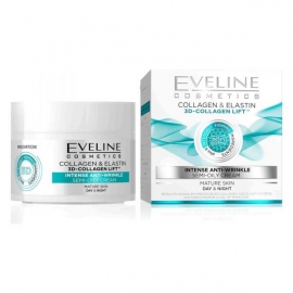 کرم ضد چروک قوی کلاژن و الاستین سه بعدی اولاین 50 میل Eveline 3D Collagen Elastin   