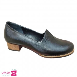 کفش مجلسی پاشنه کوتاه زنانه چرم طبیعی  تبریز کد 2559