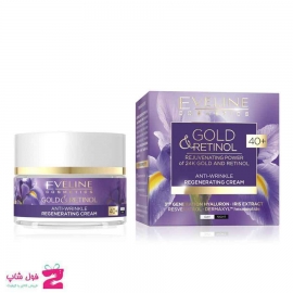کرم روز شب ضدچروک طلا  و رتینول بالای 40 سال Eveline Gold & Retinol 50ml