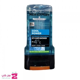 ژل دوش سر و بدن و صورت مردانه  لورآل  300  میل Loreal cool power