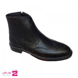 نیم بوت مردانه مجلسی خزدار چرم طبیعی تبریز کد 3065